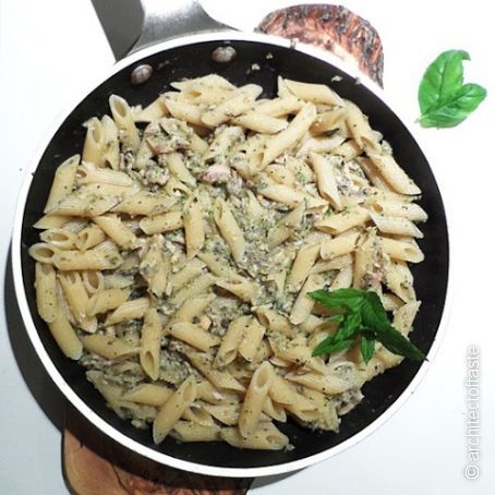Penne con triglie e pesto prezzemolato