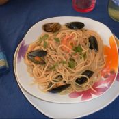 Spaghetti gamberi e cozze - Tappa 1