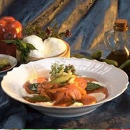 Caprese con verdure saltate al timo