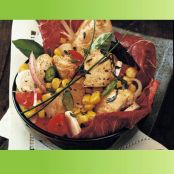 Pane di mais con pollo e verdure