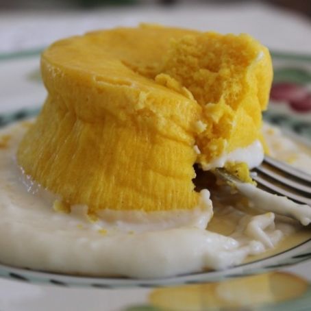 Soufflè di zafferano con fondutina di Parmigiano