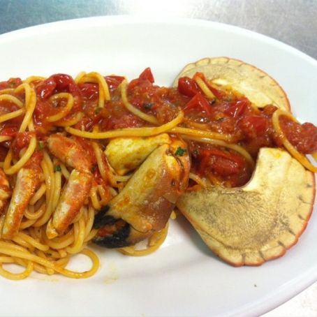 Spaghetti al sugo di granchio