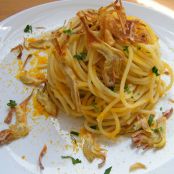 Spaghetti carciofi e bottarga