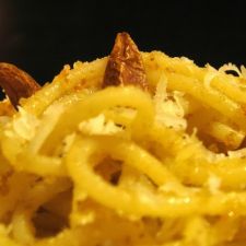 Spaghetti arance e acciughe