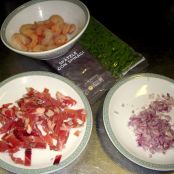Spatzle di spinaci con gamberetti, speck e panna - Tappa 1