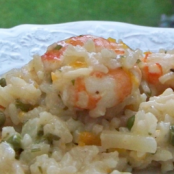 Risotto cremoso ai gamberi e verdure