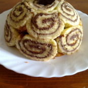 Charlotte al cioccolato con  rotolo di pasta biscotto