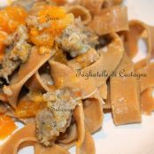 Tagliatelle di castagne con zucca, salsiccia e rosmarino - Tappa 3