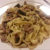 Tagliatelle speck e funghi