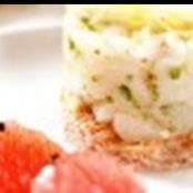 Tartare di pescatrice con pompelmo rosa al pepe