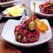 Tartare semplice di manzo con capperi e senape