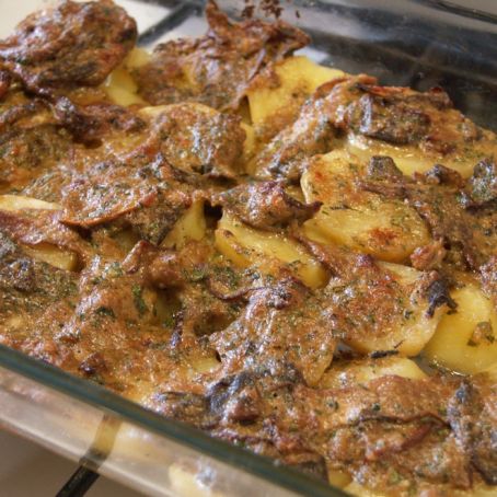 Teglia di patate funghi e brie