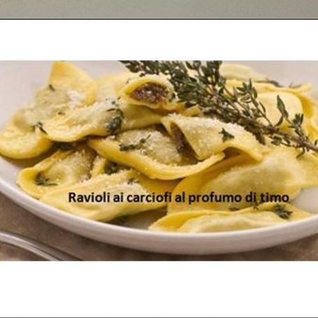 Ravioli ai carciofi al profumo di timo